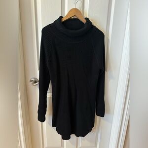 Cozy Black Cowl-Neck Knit Sweater for Women